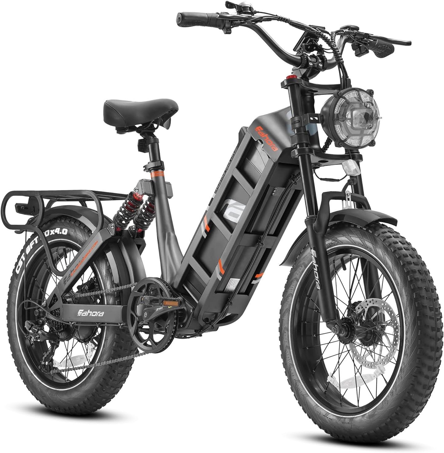 Juliet 60AH 1000W Electric Bike for Adults, 140 Miles+ Long Range Electric Bike, 20 * 4.0 Fat Tire Electric Mountain Bike with Full Suspension, Hydraulic Brakes, LCD Display