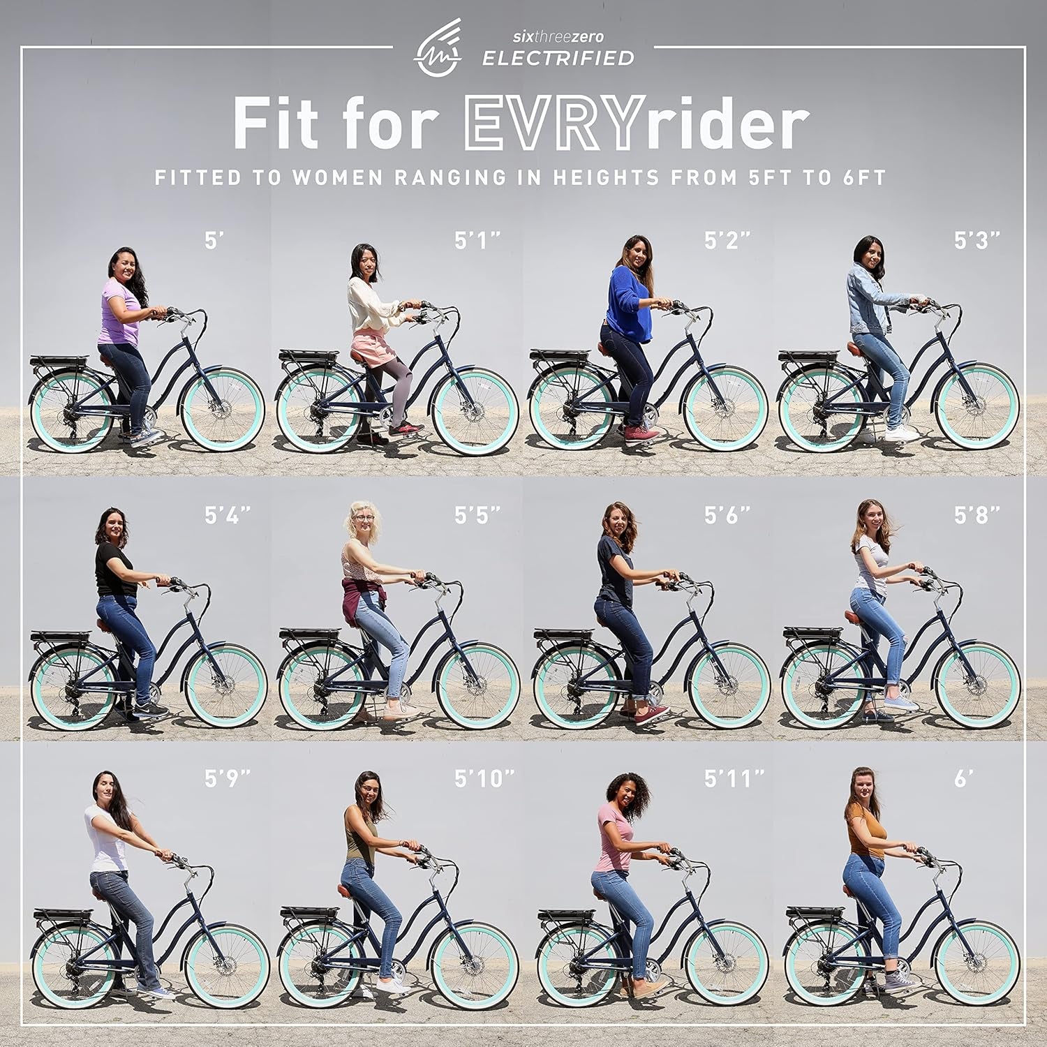 Evryjourney Women'S Electric Bike, Step-Through Touring Hybrid Ebike, 250/500 Watt Motor, 26" Bicycle, Multiple Colors