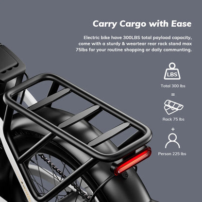Electric Bike for Adults, 750W Motor 48V 20Ah Removable Battery Folding Ebike, Full Suspensions Mountain Bicycle UL2849