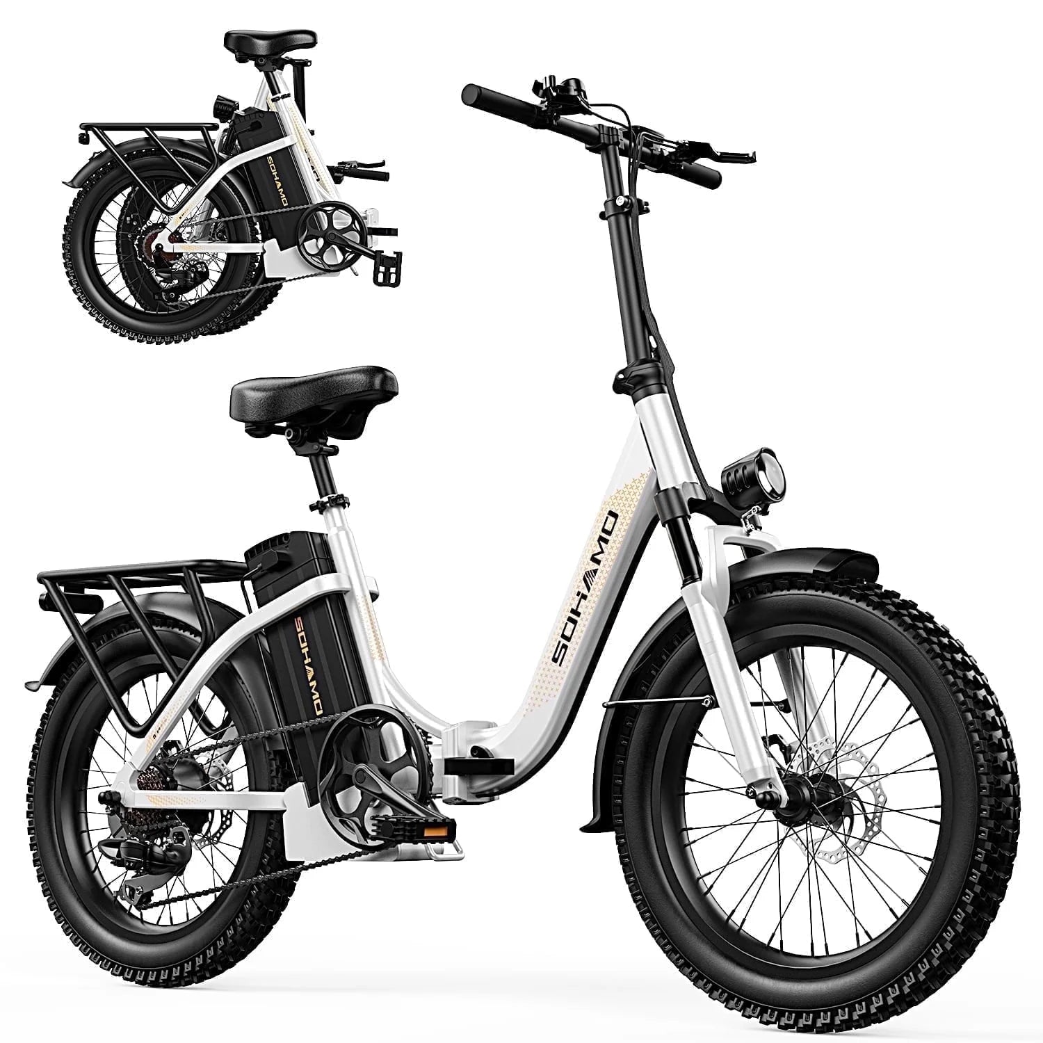 Electric Bike for Adults, 750W Motor 48V 20Ah Removable Battery Folding Ebike, Full Suspensions Mountain Bicycle UL2849