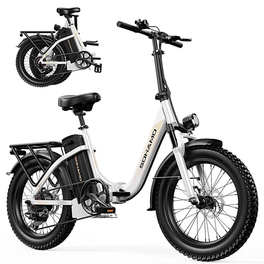 Electric Bike for Adults, 750W Motor 48V 20Ah Removable Battery Folding Ebike, Full Suspensions Mountain Bicycle UL2849