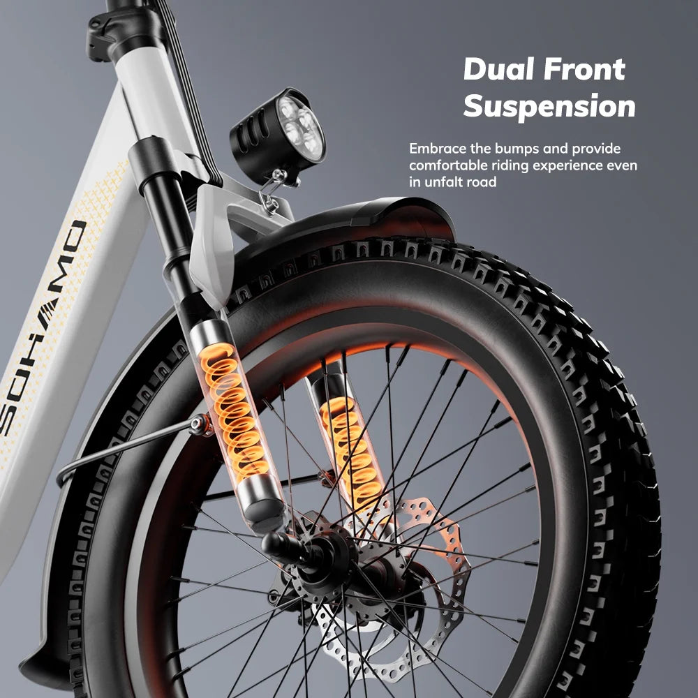 Electric Bike for Adults, 750W Motor 48V 20Ah Removable Battery Folding Ebike, Full Suspensions Mountain Bicycle UL2849