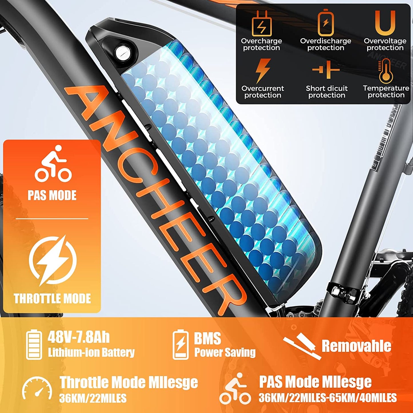 26" Electric Bike for Adults, [Peak 750W Motor] Electric Mountain Bike, 22 MPH Commuter Ebike, 55 Miles Adults Electric Bicycle with 48V/374Wh Battery, LCD Display, 21 Speed, Front Suspension