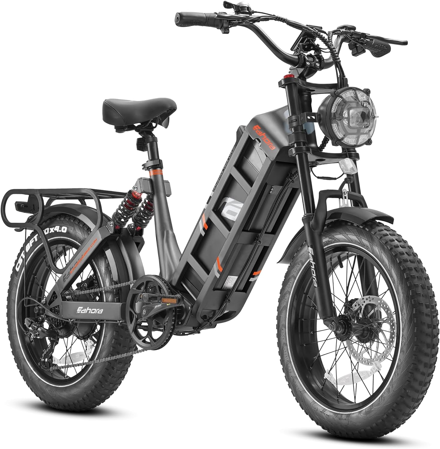 Juliet 60AH 1000W Electric Bike for Adults, 140 Miles+ Long Range Electric Bike, 20 * 4.0 Fat Tire Electric Mountain Bike with Full Suspension, Hydraulic Brakes, LCD Display